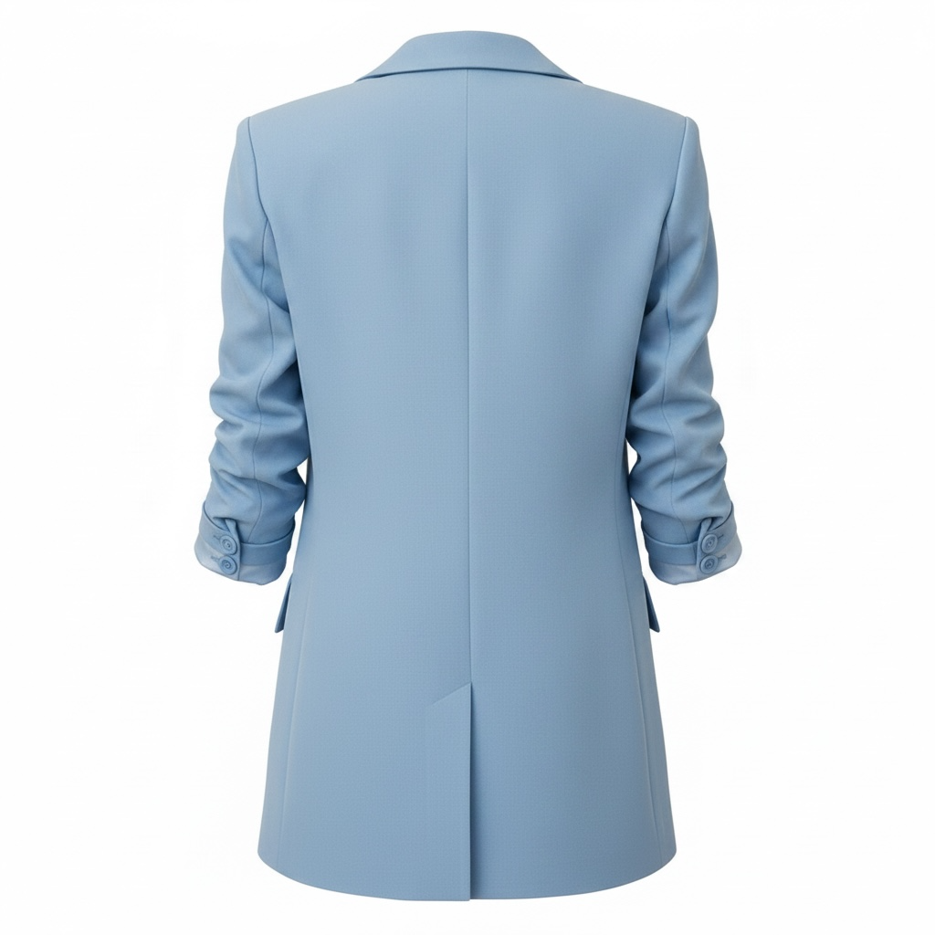 Lapel Collar Long Sleeve Blazer - Modestly Vogue 