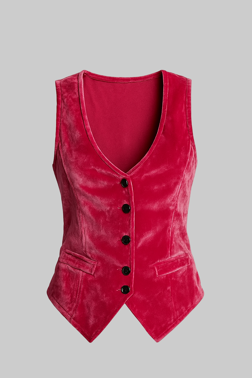 Elegant Velvet Vest Top | Button-Down Design for Women