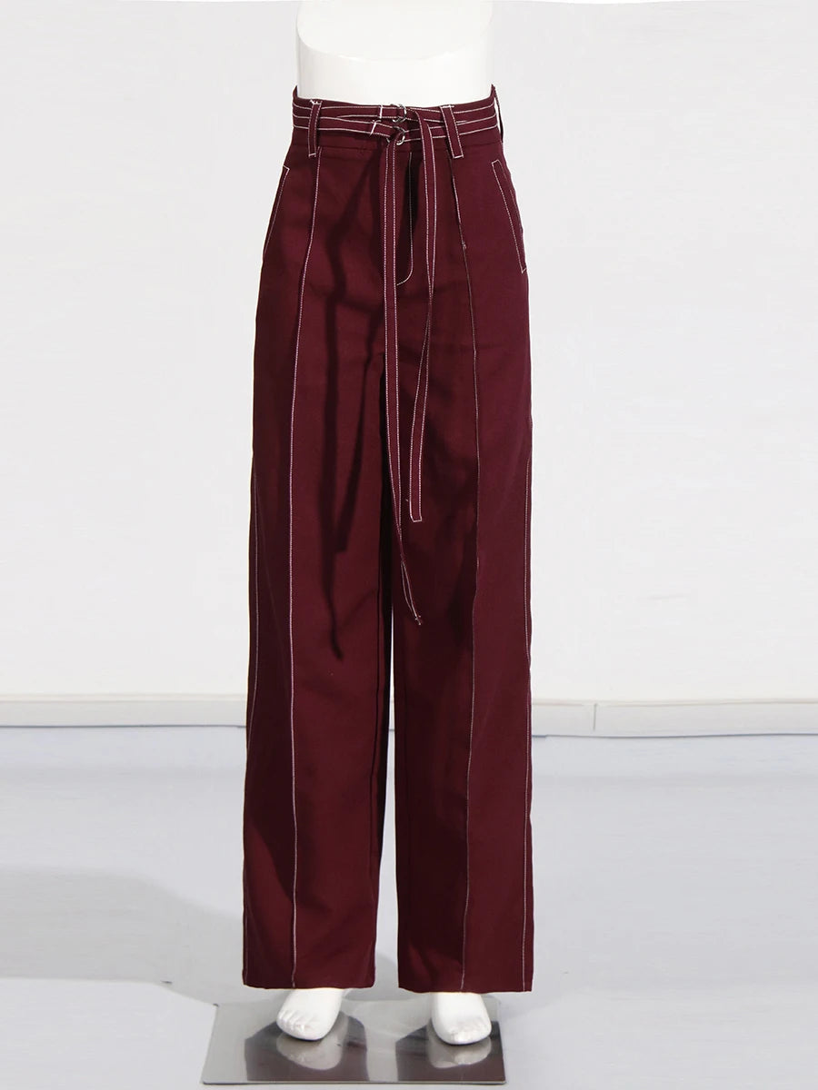 Chic Burgundy Two-Piece Set | Women's Notched Collar Long Style - Modestly Vogue 