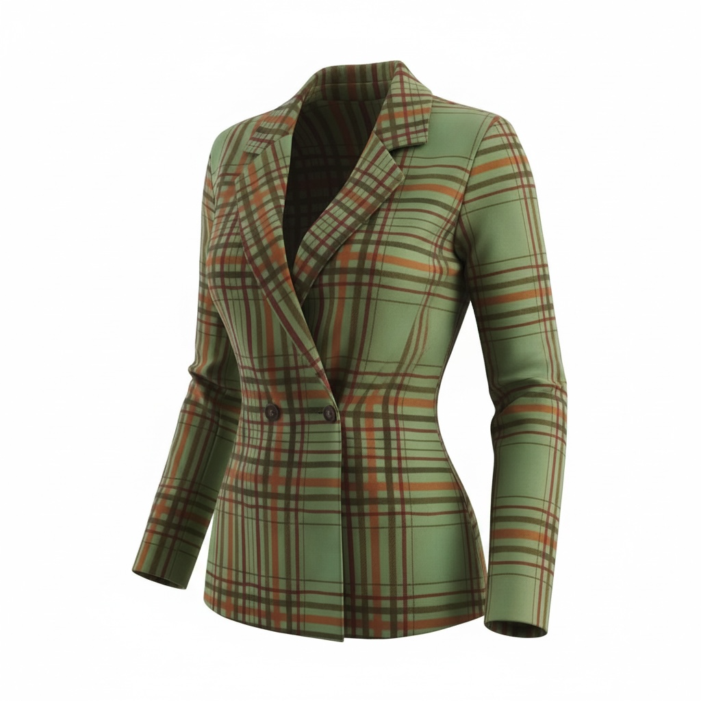 Green Plaid Pant Set – Stylish Women’s Suit Outfit - Modestly Vogue 