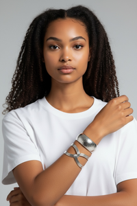 Wide Face Hollow Out Cuff Bracelet - Modestly Vogue 