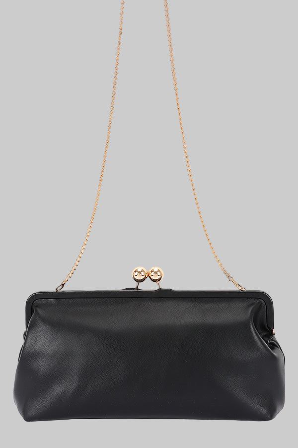 Faux Leather Frame Oversize Clutch - Modestly Vogue 