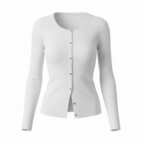 Button-Up Long Sleeve Knit Cardigan – Cozy & Stylish Layering Piece - Modestly Vogue 