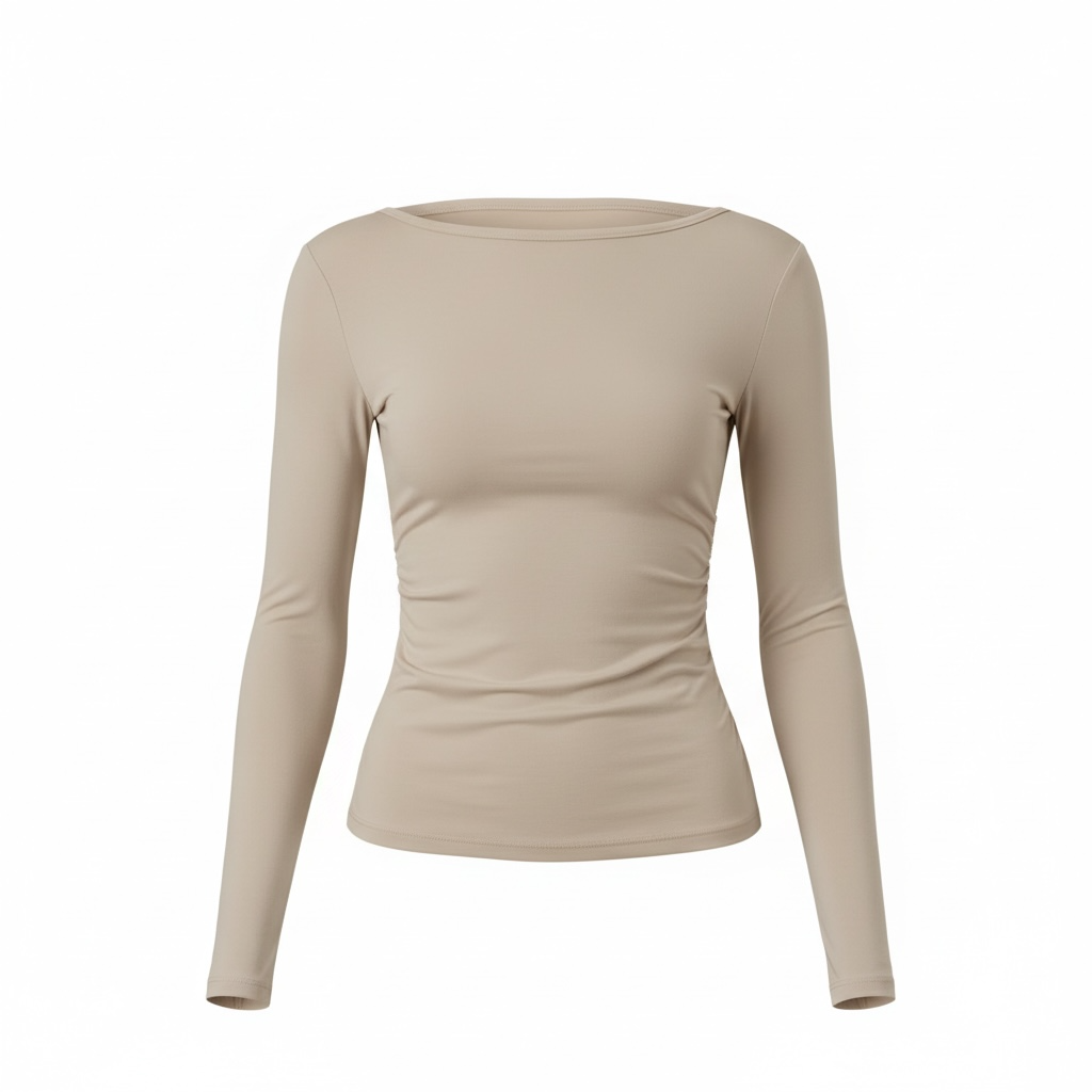 Women’s Slim Fit Long Sleeve Backless Solid Color Top - Modestly Vogue 