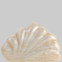 Acrylic Shell Shape Evening Clutch Bag Purse - Modestly Vogue 