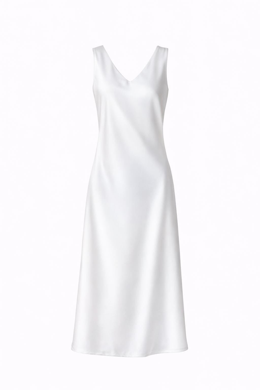 Women’s Sleeveless Satin Halter Midi Dress – Summer Style - Modestly Vogue 
