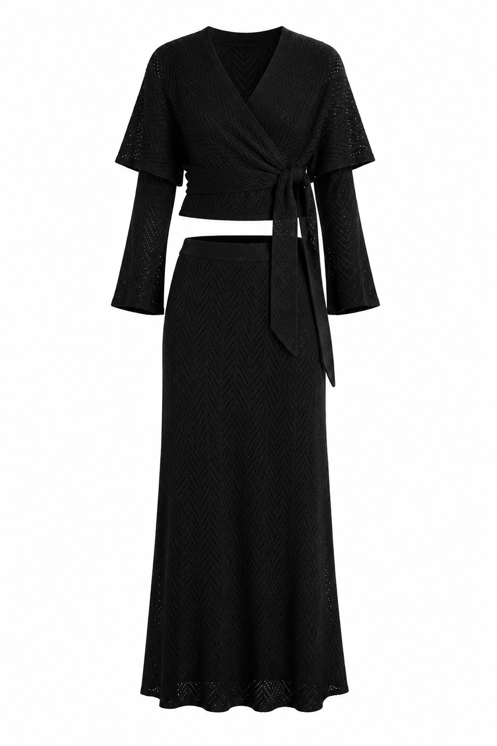 Women Clothing Spring Casual Simple Shawl Skirt Three Piece Sets