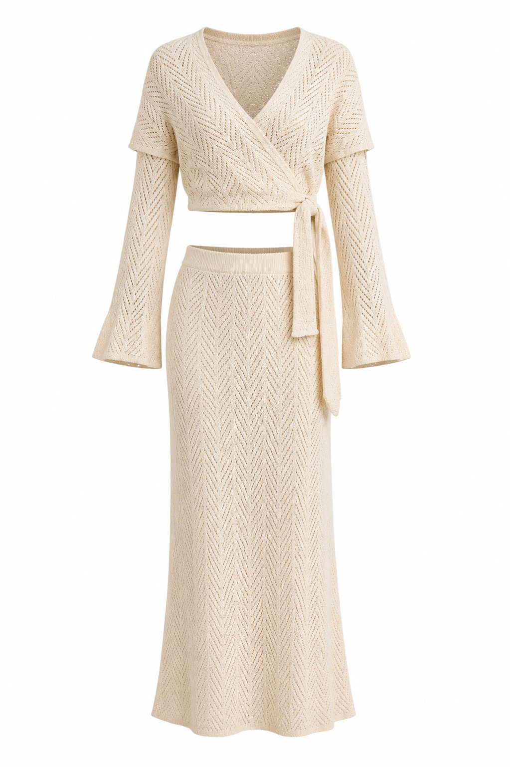 Women Clothing Spring Casual Simple Shawl Skirt Three Piece Sets