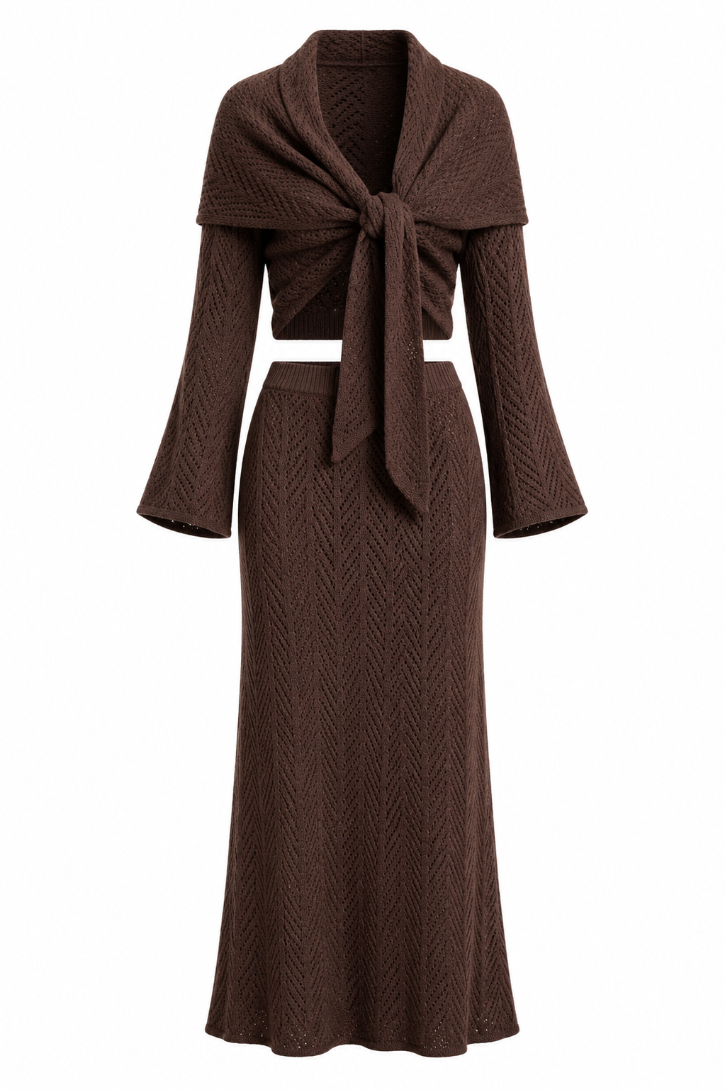 Women Clothing Spring Casual Simple Shawl Skirt Three Piece Sets