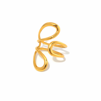 Gold Plated 18K Gold Geometric Waterproof Non Tarnish Open Rings - Modestly Vogue 
