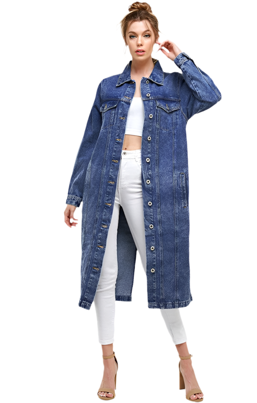 WHITE NON-STRETCH THIRD QUARTER DENIM JACKET - Modestly Vogue 