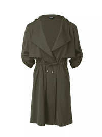Drape Collar Lightweight Trench Coat - Modestly Vogue 