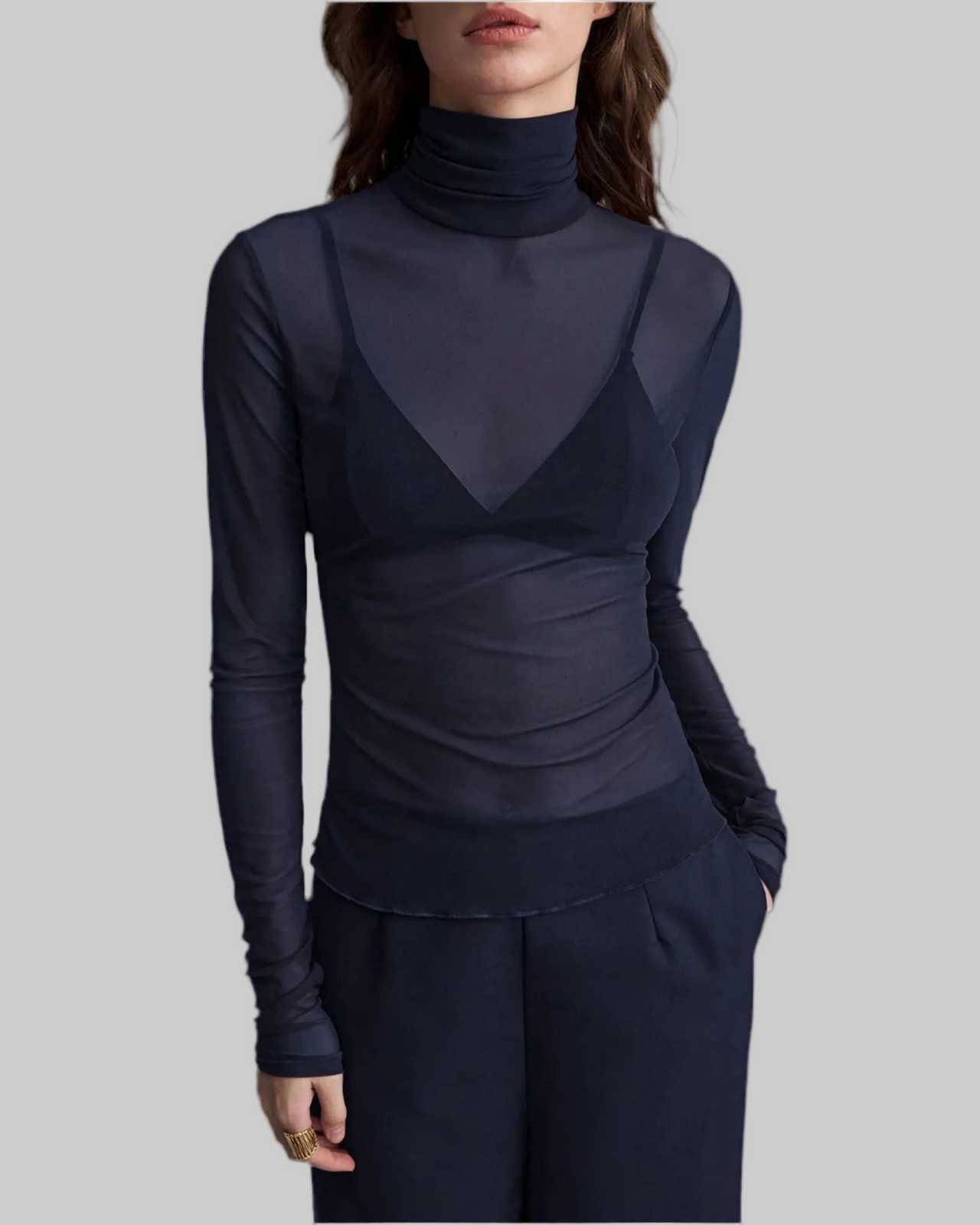 Turtleneck Long Sleeve Top – Classic Fitted Layering Piece for Women - Modestly Vogue 