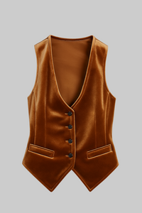 Elegant Velvet Vest Top | Button-Down Design for Women