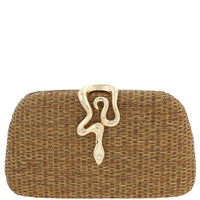 Fashion Woven Texture Metal Snake Evening Clutch - Modestly Vogue 