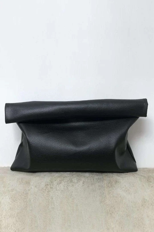 Simple Leather Curling Large-capacity Handbag - Modestly Vogue 