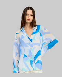 Printed Oversized Shirt - Trendy & Comfortable Women's Casual Top - Modestly Vogue 