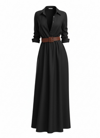 Full Size Ruched Long Sleeve Maxi Dress Plus Size - Modestly Vogue 