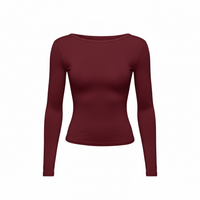 Women’s Slim Fit Long Sleeve Backless Solid Color Top - Modestly Vogue 