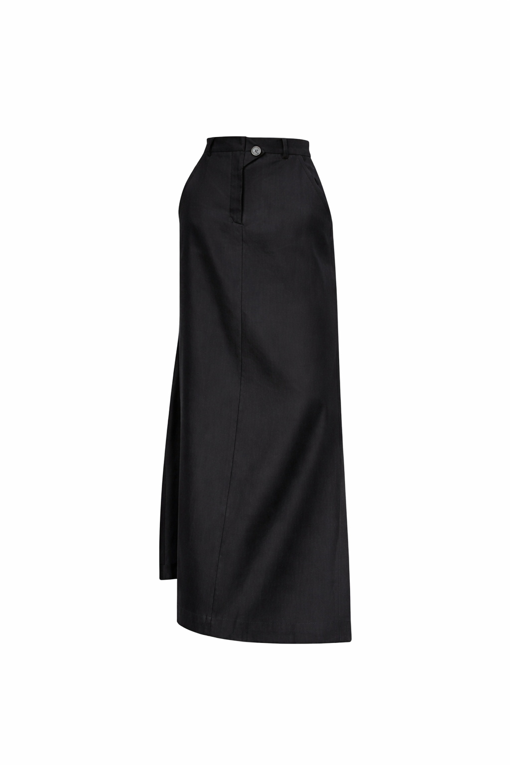 Black Cotton Silk Women Clothing Autumn Split High Waist Office Drape Skirt Skirt - Modestly Vogue 