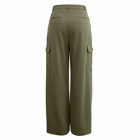 Ruched Wide Leg Pants with Pockets - Modestly Vogue 