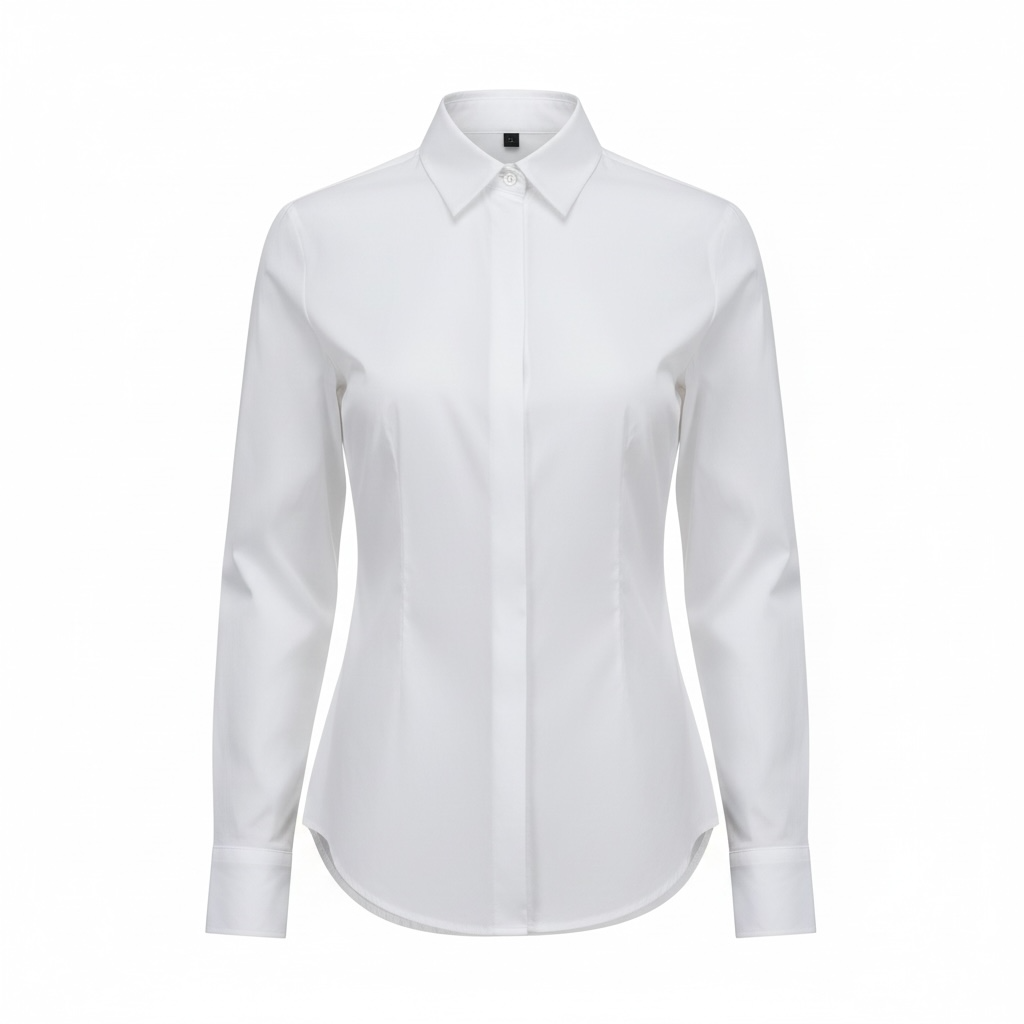 Women’s White Cotton Collared Shirt – Office & Everyday Wear - Modestly Vogue 