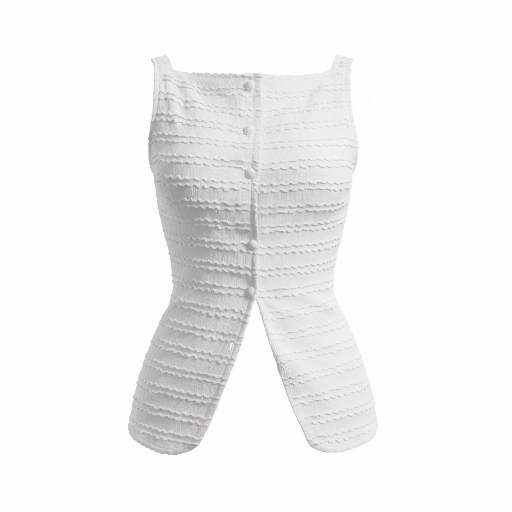 Yellow Textured Button-Front Tank Vest - Modestly Vogue 