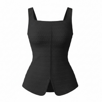 Yellow Textured Button-Front Tank Vest - Modestly Vogue 