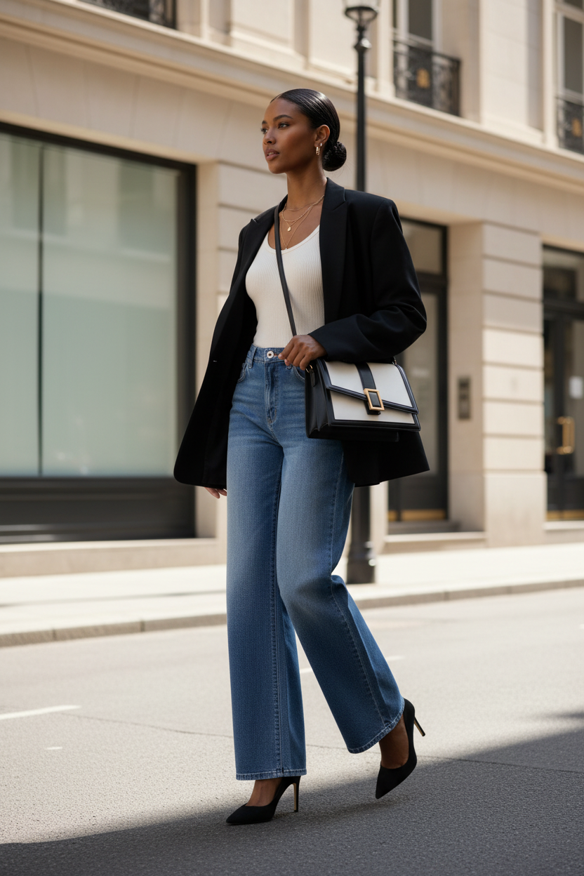 High-Waisted Wide Leg Jeans - Modestly Vogue 
