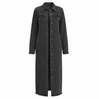 DENIM LONG JACKETS DISTRESSED WASHED - Modestly Vogue 