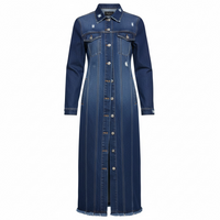 DENIM LONG JACKETS DISTRESSED WASHED - Modestly Vogue 
