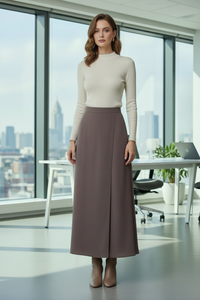 Women’s Satin Midi Skirt – Elegant Mid Length Silk Style - Modestly Vogue 