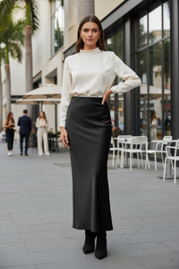 Satin Skirt for Women – Casual Spring Summer Style - Modestly Vogue 