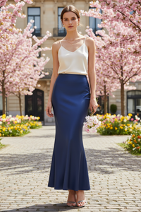 Satin Skirt for Women – Casual Spring Summer Style - Modestly Vogue 