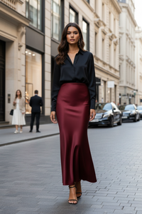 Satin Skirt for Women – Casual Spring Summer Style - Modestly Vogue 