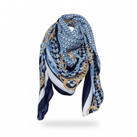 Navy Blue Blanket Cashmere feel Square Scarf - Modestly Vogue 