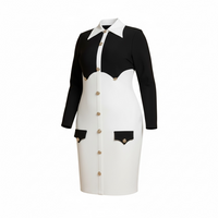 Contrast Scallop Panel Bandage Midi Dress - Modestly Vogue 