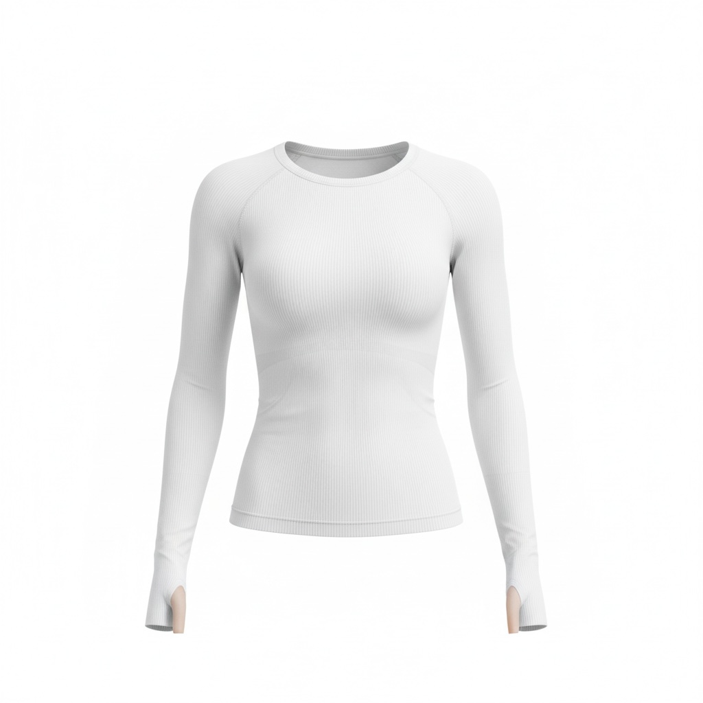 Women’s Long Sleeve Round Neck Fitness Yoga Running Top - Modestly Vogue 