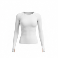 Women’s Long Sleeve Round Neck Fitness Yoga Running Top - Modestly Vogue 