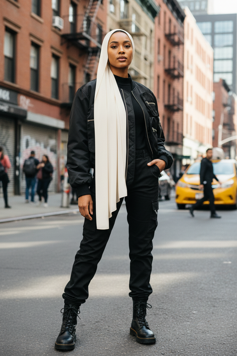 CROPPED BOMBER JACKET - Modestly Vogue 