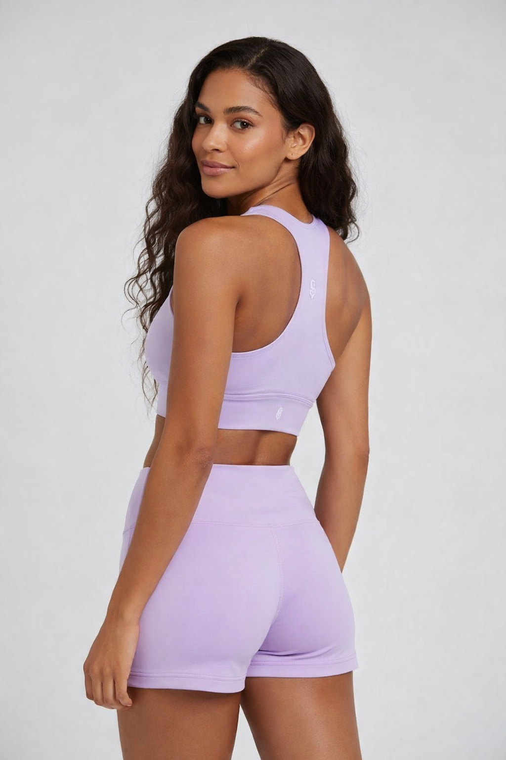 LEM Violet Veil Geo Longline Sports Bra - Modestly Vogue 
