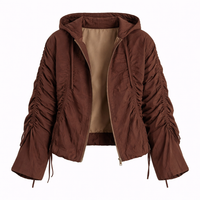 RUCHED PUFF BOMBER JACKET - Modestly Vogue 