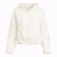 RUCHED PUFF BOMBER JACKET - Modestly Vogue 