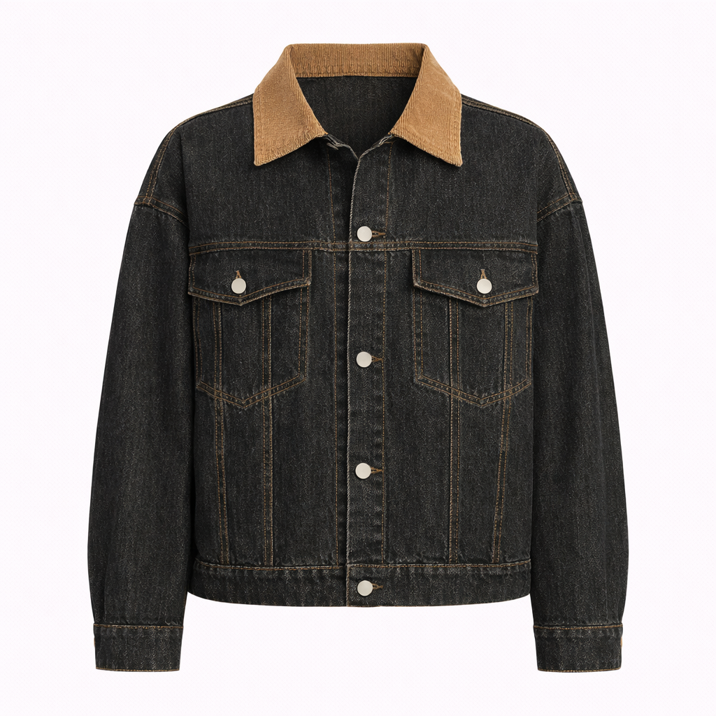 MIX MEDIA OVERSIZE DENIM JACKET - Modestly Vogue 