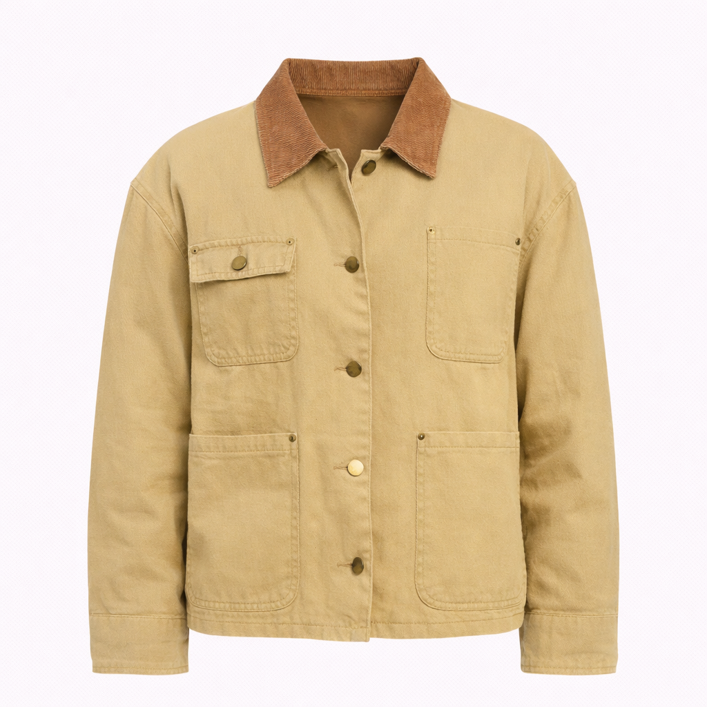 COMBO CHORE JACKET WITH POCKETS - Modestly Vogue 