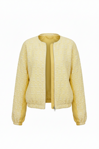 Textured Zip Up Jacket - Modestly Vogue 