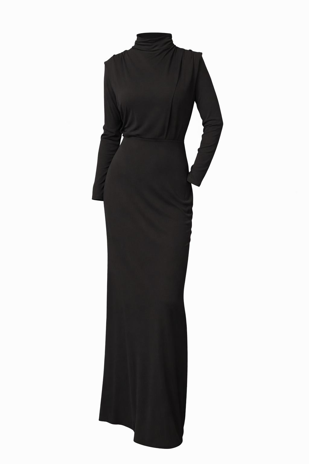 Mock Neck Long Sleeve Maxi Dress - Modestly Vogue 