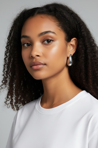 Comma Earrings Women's Water Drop Metal Earrings - Modestly Vogue 