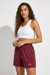 LEM Bordeaux Athletic Long Shorts - Modestly Vogue 