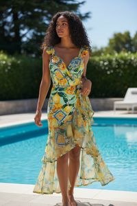 women's elegant ditsy floral 2 pieces set one piece swimwear - Modestly Vogue 